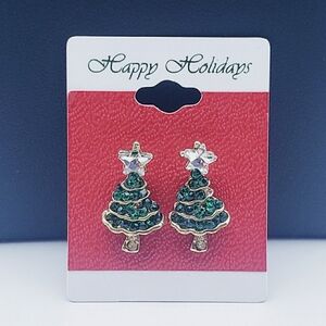 Festive Christmas Tree Holiday Earrings 2 Flaws. Free Add On With 2+ Items